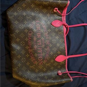 LV Neverfull mm Limited Edition Monogram Ikat Tote